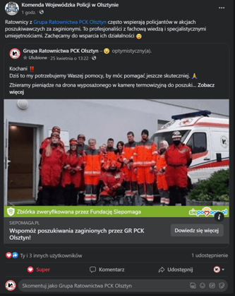 Dron do poszukiwań osób zaginionych